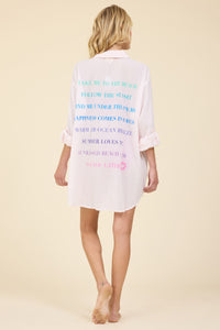 Soft Pink Ombre Printed Shirt-Surf Gypsy-OutDazl