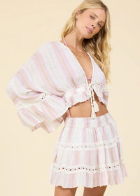 Pink Dust Crop Tie Top-Surf Gypsy-OutDazl