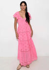 Pink Maxi Embroidered Dress Vienna