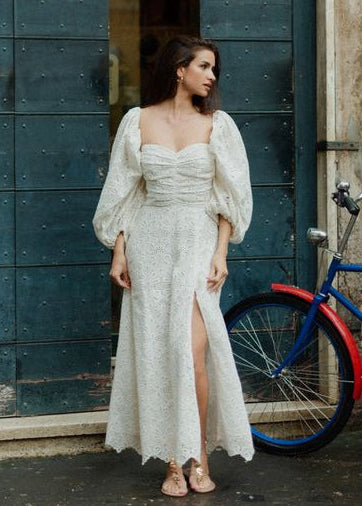 White Maxi Eyelet Dress Violette-Sundress-OutDazl