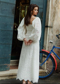 White Maxi Eyelet Dress Violette-Sundress-OutDazl