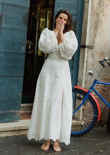White Maxi Eyelet Dress Violette-Sundress-OutDazl