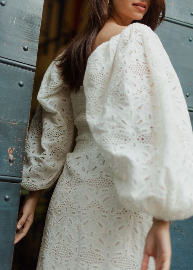 White Maxi Eyelet Dress Violette-Sundress-OutDazl