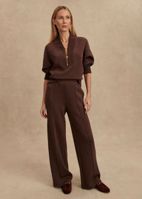 The Wide Leg Pant 28" in Coffee Bean Marl