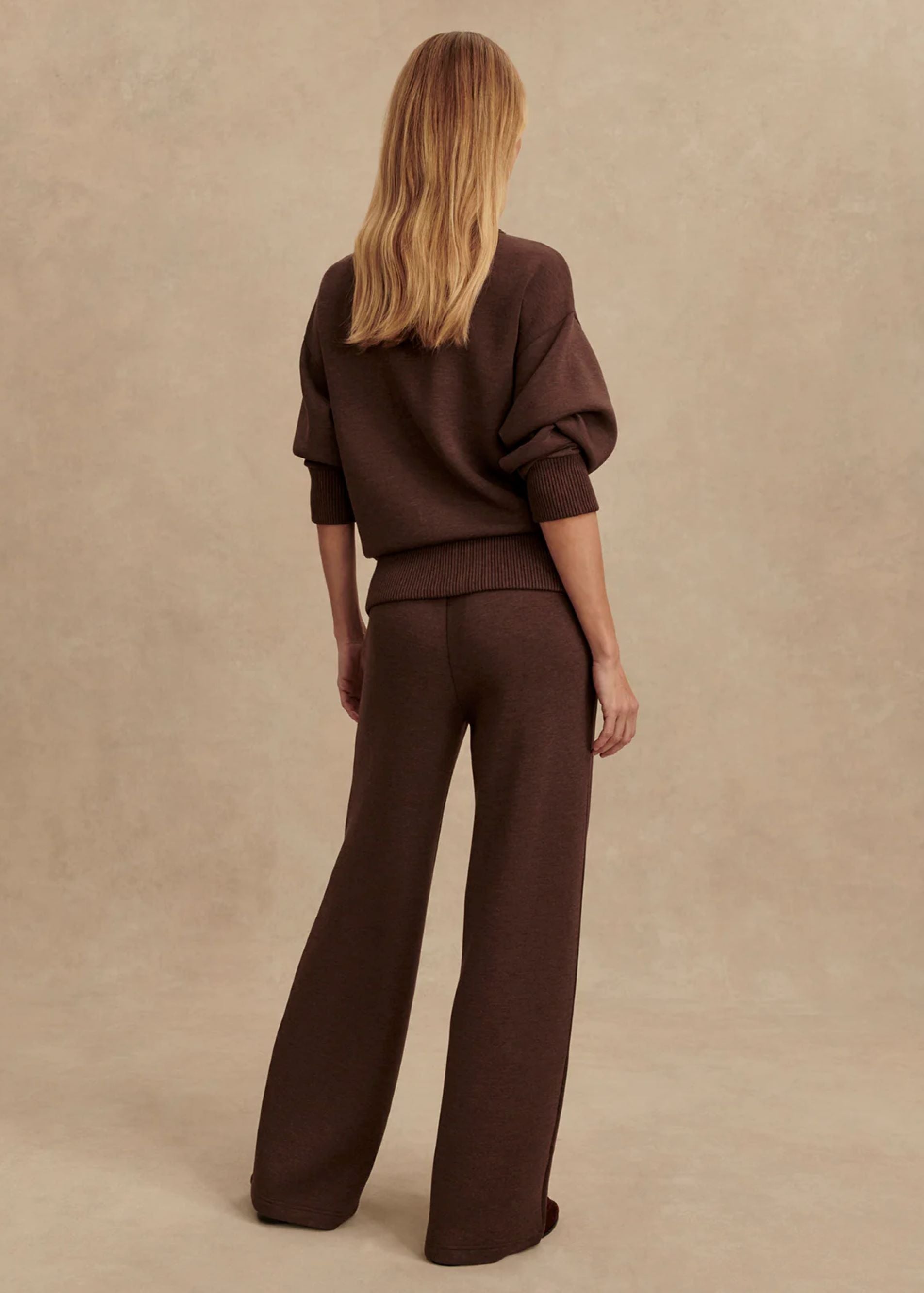 The Wide Leg Pant 28" in Coffee Bean Marl