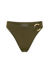 Olive Green Shine High Waisted Bikini Bottom Acapulco