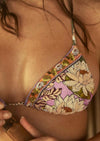 Agua Bendita - Lolita Triangle Beaded Bikini Top in Suki - OutDazl