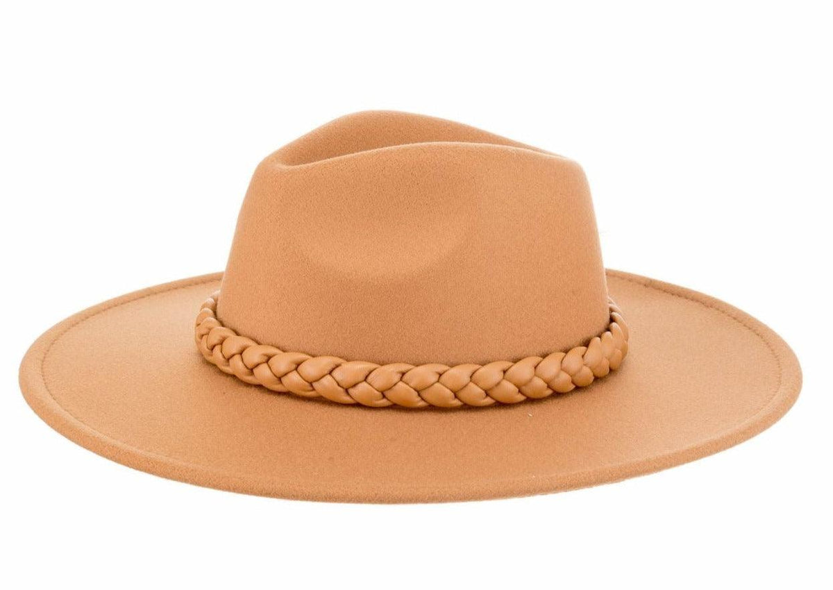 ALEX MAX - Camel Hat with braided trim - OutDazl