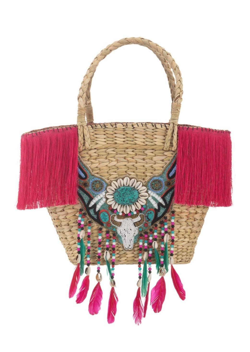 ALEX MAX - Embellished Basket Bag Boho - OutDazl