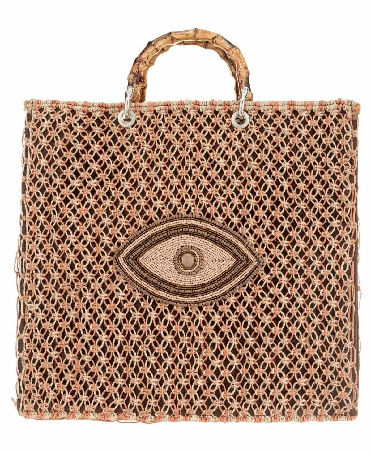 ALEX MAX - Embellished Eye Large Tote Bag in Coffee - OutDazl