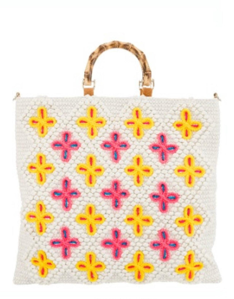 ALEX MAX - Embroidered Large Tote Bag Daisy - OutDazl