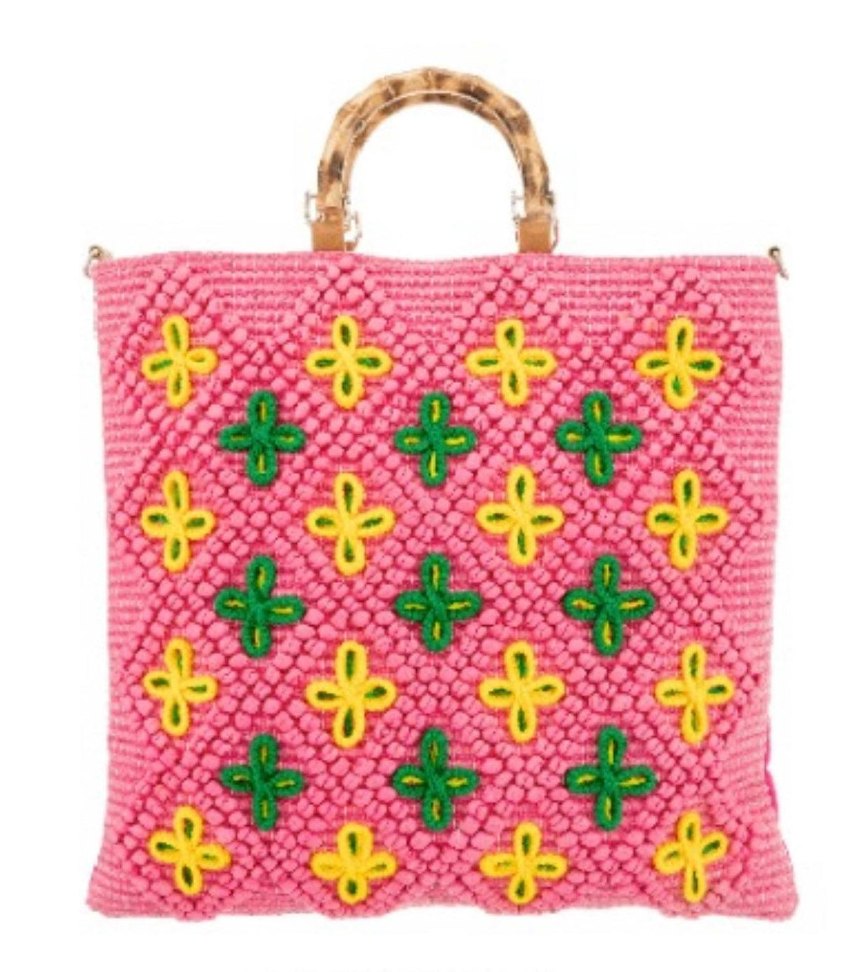 ALEX MAX - Embroidered Large Tote Bag in Fuchsia - OutDazl