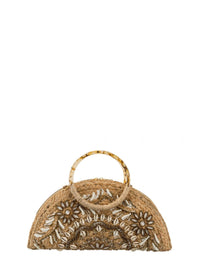ALEX MAX - Shell and Beads Halfmoon Jute Bag - OutDazl