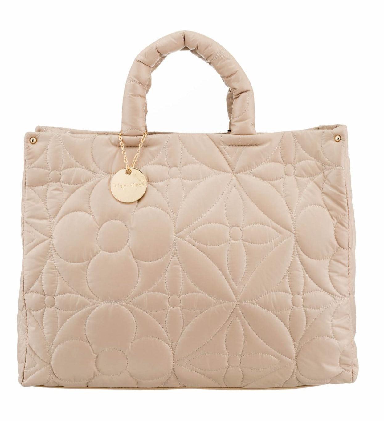 ALEX MAX - Touse Quilted Tote in Beige - OutDazl