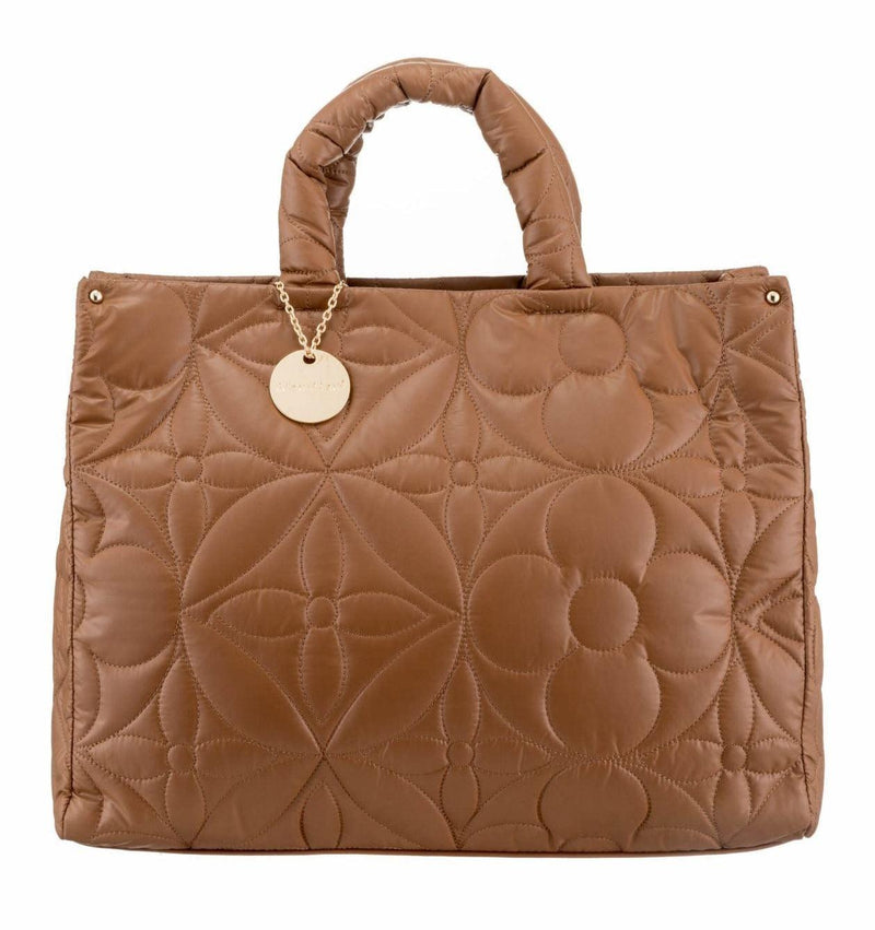 ALEX MAX - Touse Quilted Tote in Brown - OutDazl