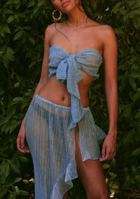 Ambi - Mermaid Top and Skirt Set in Blue - OutDazl