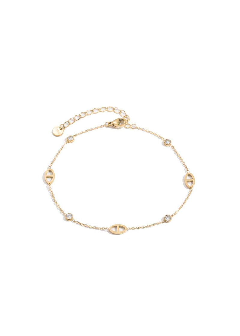 Charm and Diamente Ankle Bracelet-OutDazl-OutDazl
