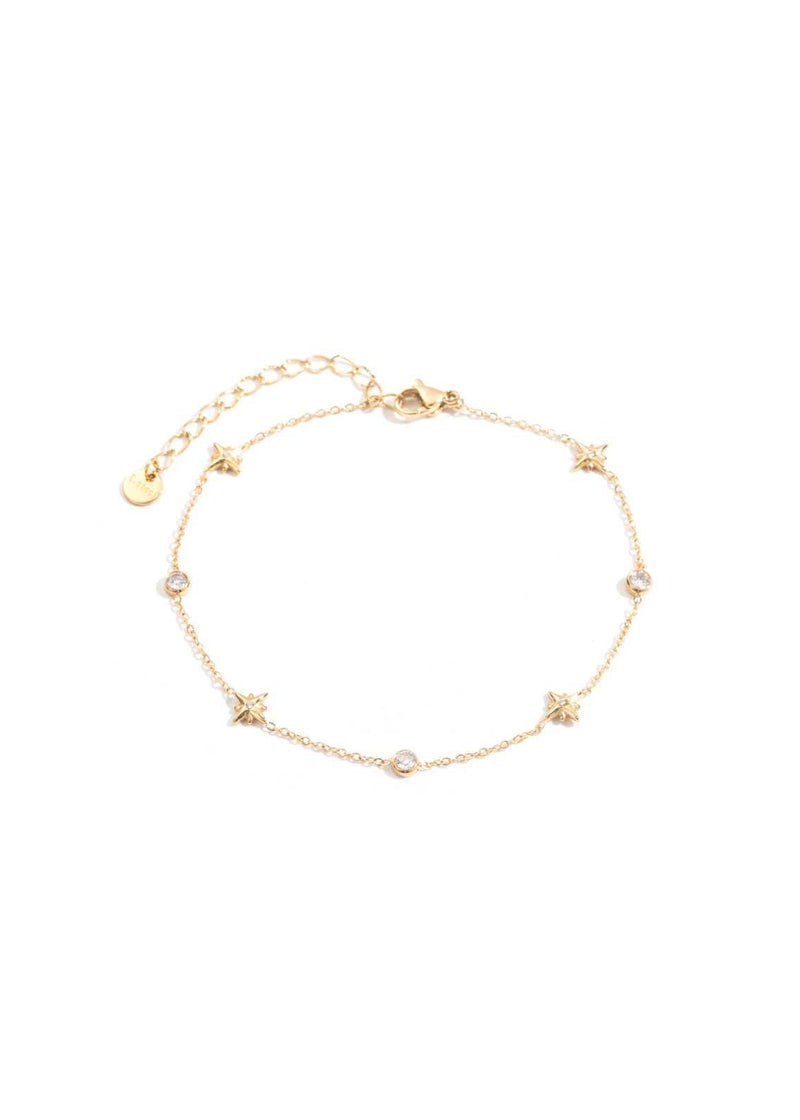 Star and Diamente Ankle Bracelet-OutDazl-OutDazl