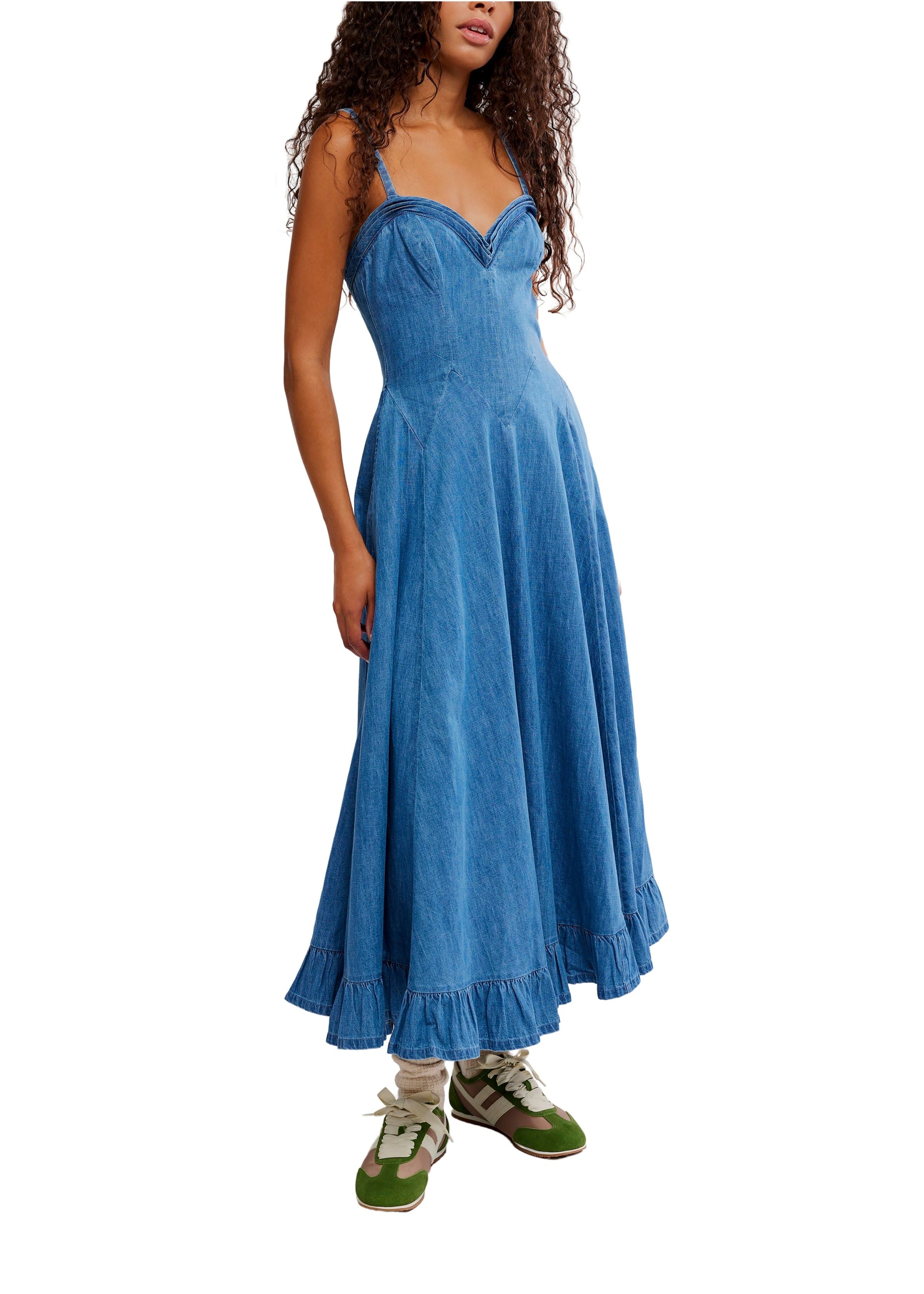 Another Season Denim Midi Dress-Free People-OutDazl