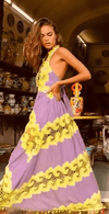 Antica Sartoria - Halter Neck Maxi Dress Capri in Lavender - OutDazl