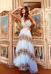 Antica Sartoria - Halter Neck Maxi Dress Capri in White - OutDazl