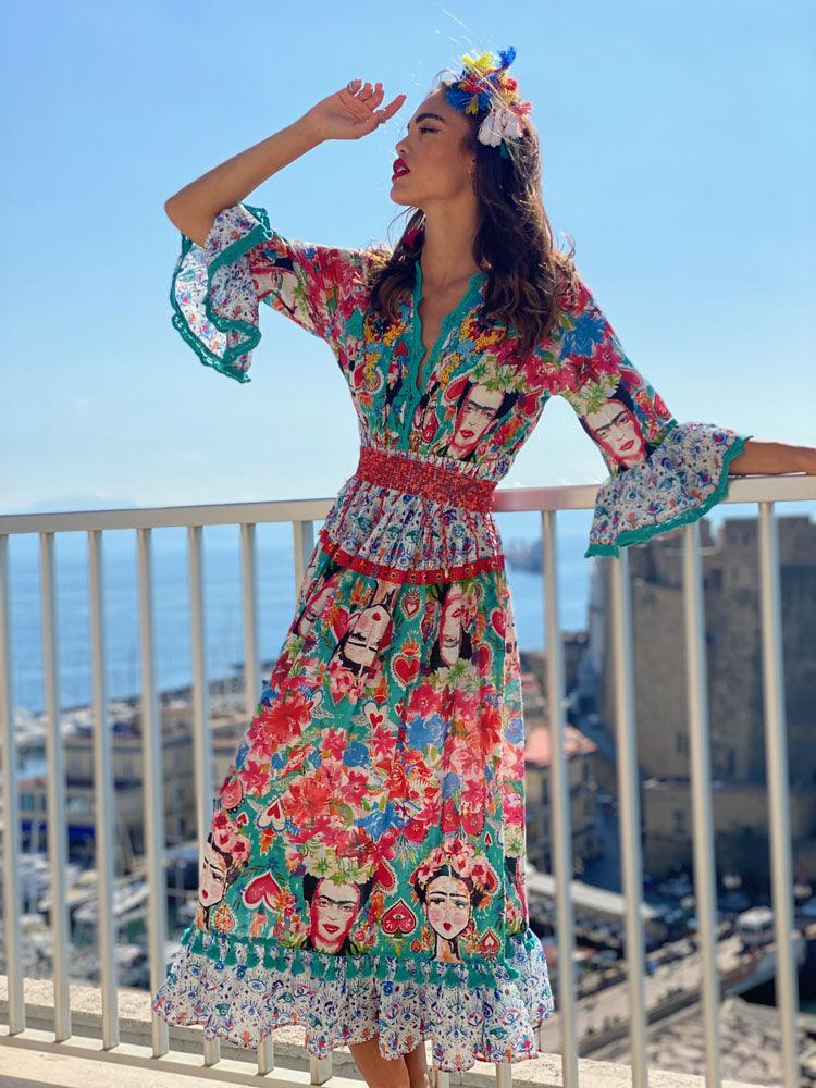 Antica Sartoria - Maxi Print Dress Frida - OutDazl