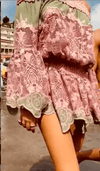 Antica Sartoria - Off Shoulder Lace Mini Dress Capri in Militare - OutDazl