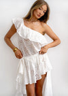 White Broderie Anglaise Off Shoulder Top Athena