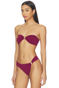 Formentera Bandeau Bikini Top in Cassis