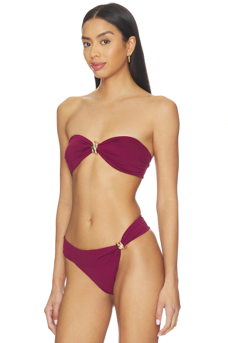 Formentera Bandeau Bikini Top in Cassis