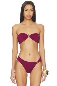 Formentera Bandeau Bikini Top in Cassis