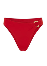 Red High Waisted Bikini Bottom Acapulco