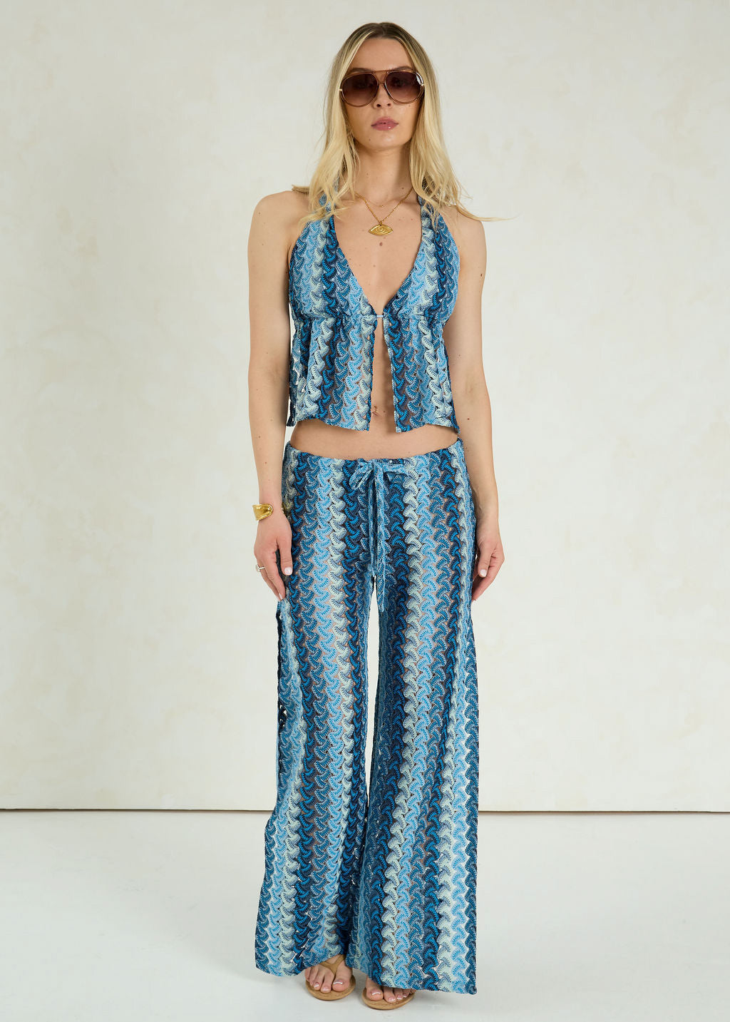 Azul Halterneck Lace Top