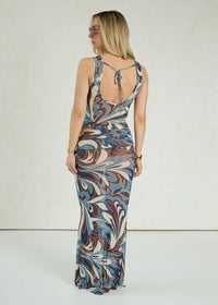Mesh Top Lucia in Blue Print