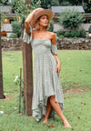 Barefoot Blonde - Eva Bandeau High Low dress in Olive - OutDazl
