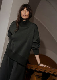 Barker High Neck Sweat Olive Marl