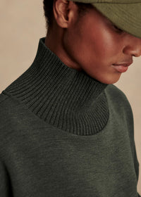 Barker High Neck Sweat Olive Marl