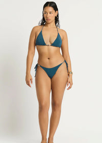 Beaded Ingrid Triangle Bikini Top in Ink