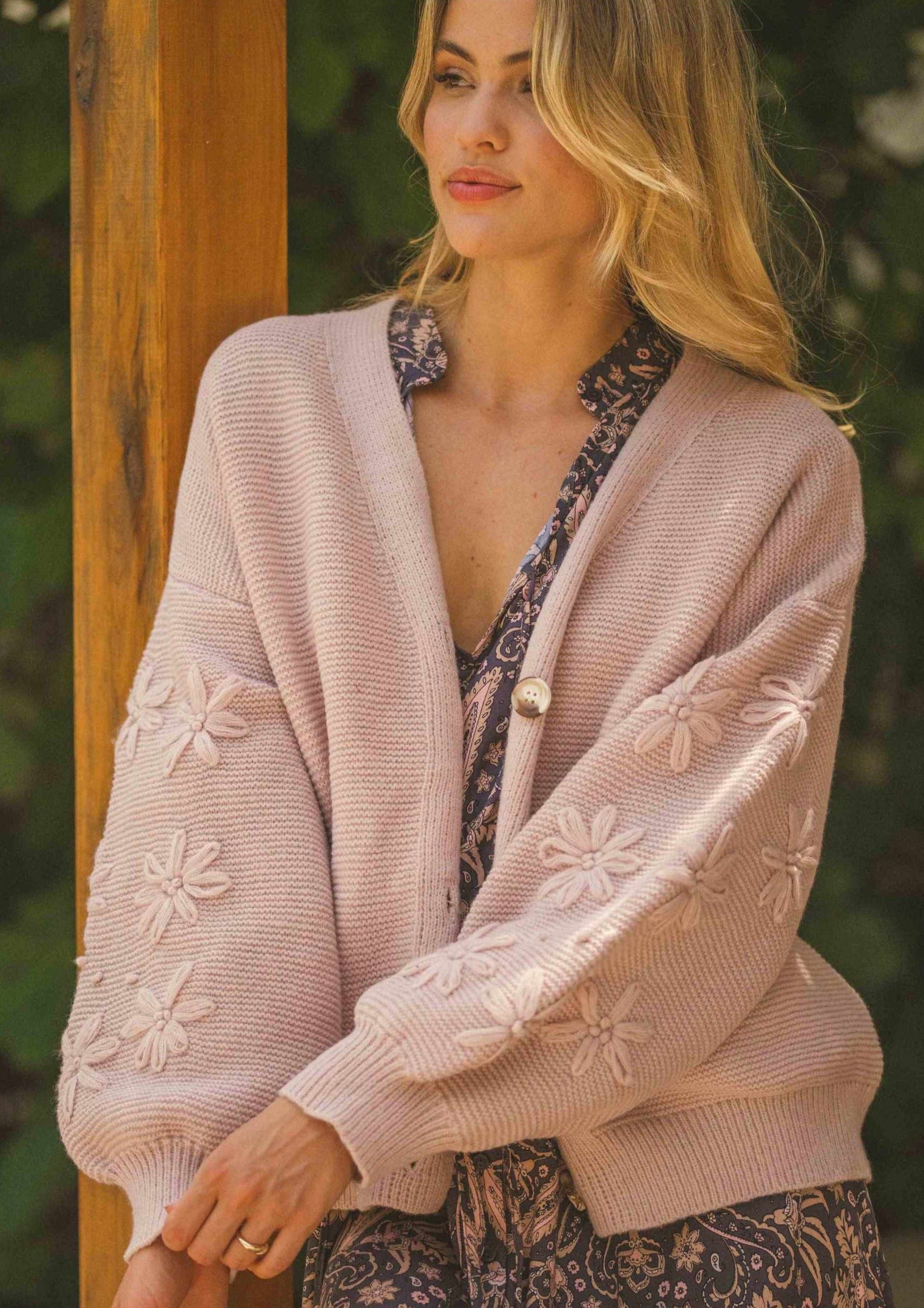 Bellini Knit Cardigan with Embroidery