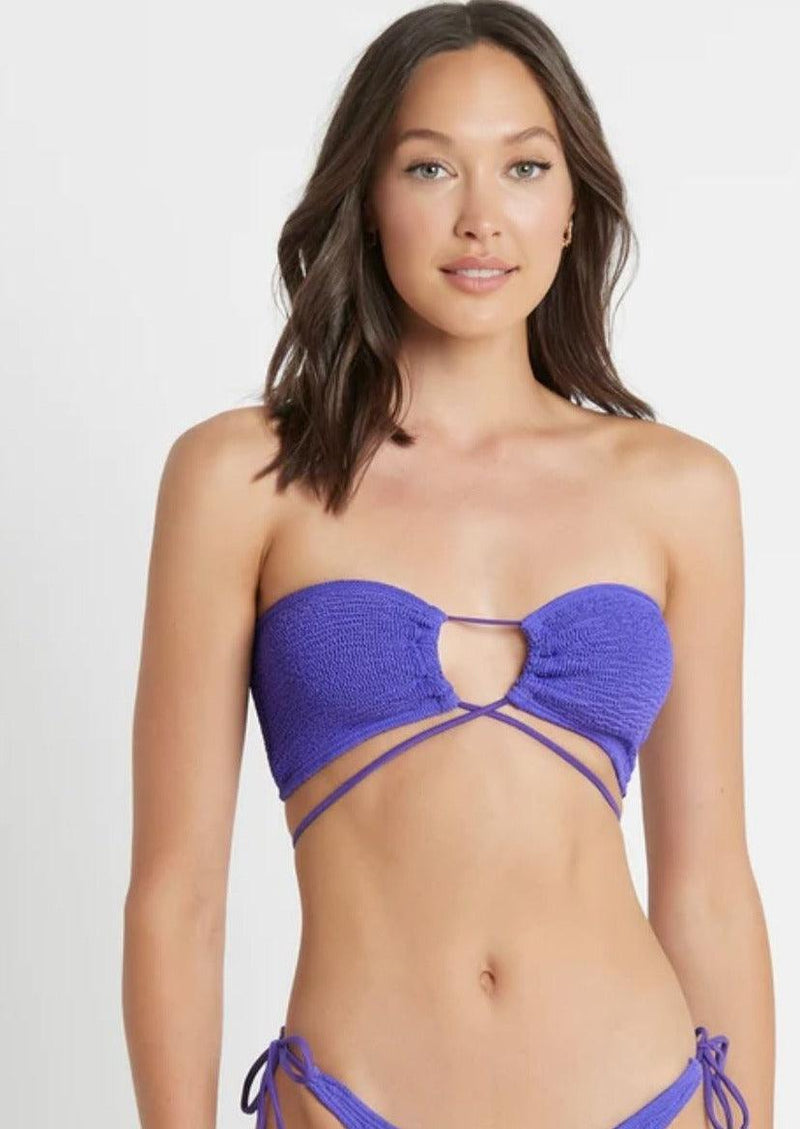 Bond Eye - Margarita Bandeau Bikini Top in Acid Purple - OutDazl