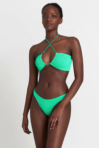 Bond Eye - Margarita Bandeau Bikini Top in Jade - OutDazl