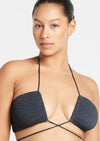 Bond Eye - Margarita Bandeau Bikini Top in Navy Lurex - OutDazl