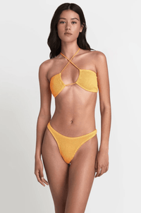 Bond Eye - Margarita Bandeau Bikini Top in Tangerine - OutDazl