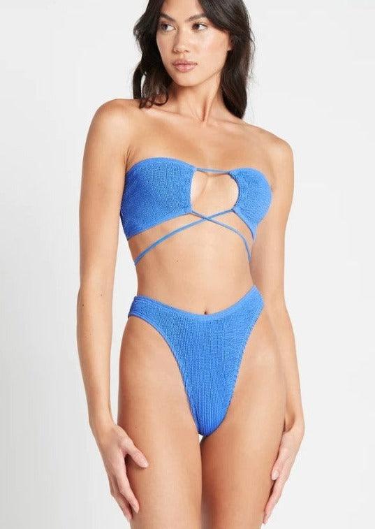 Bond Eye - Margarita Bandeau Bikini Top in Tranquil Blue - OutDazl