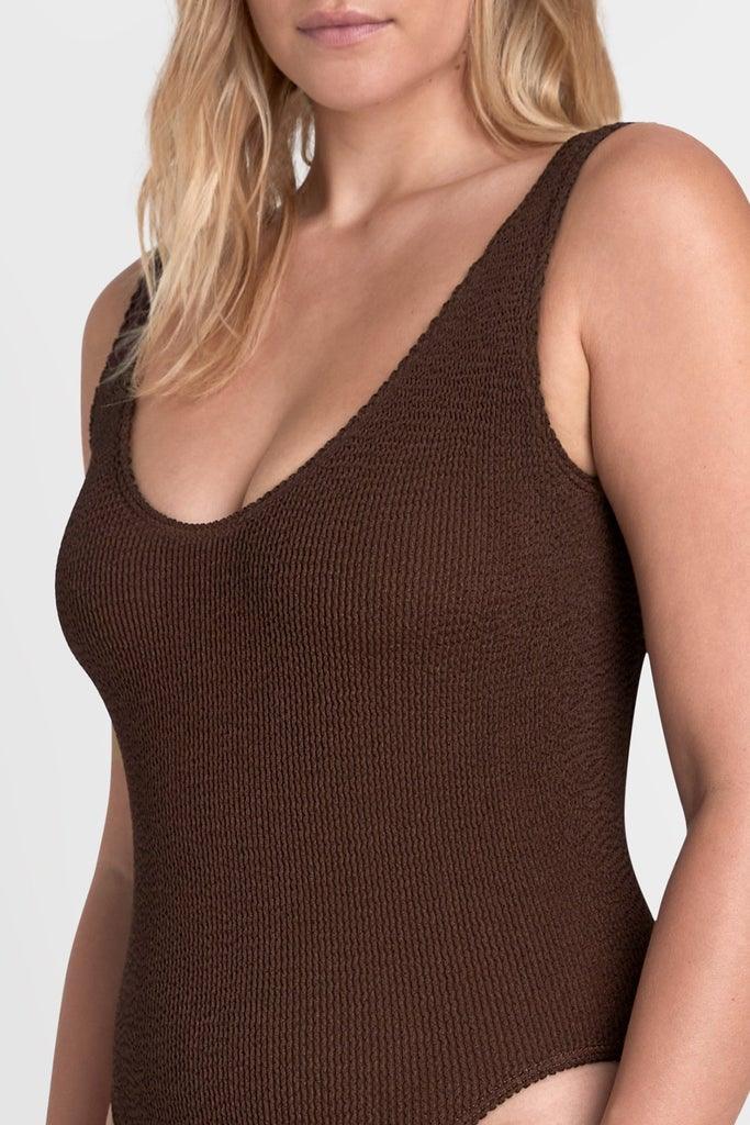 Bond Eye - The Mara One Piece Swimsuit in Chocolate - OutDazl
