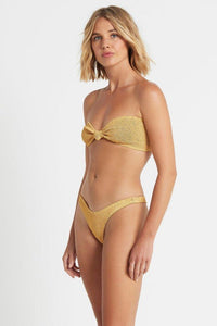 Bond Eye - The Sahara Bikini Bandeau Top in Apricot Lurex - OutDazl