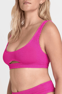 Bond Eye - The Sasha Bikini Top in Bright Pink - OutDazl