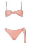 Capittana - Estefania Bandeau Bikini Set in Peach Lurex - OutDazl