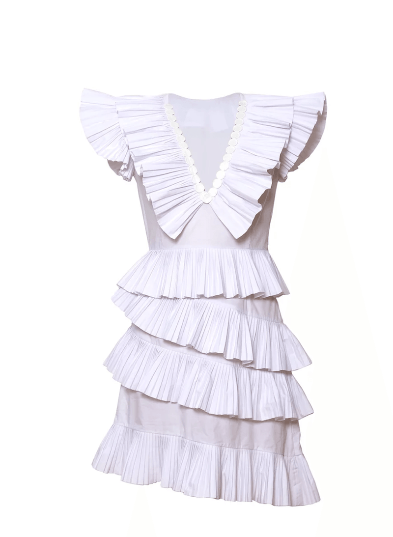 CeliaB - Bjorn Mini Dress in White - OutDazl