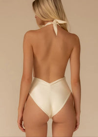 Cream Silkie Tropez Tie-Up One-Piece